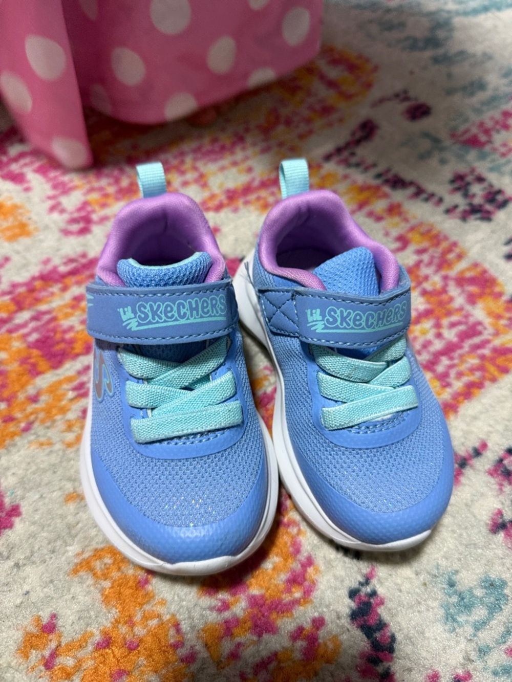 Skechers Kids Light Blue & Purple Athletic Sneakers